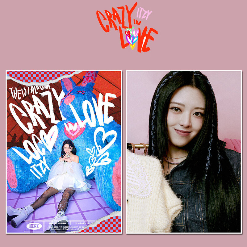 2 قطعة/المجموعة الجملة Kpop ITZY جديد ألبوم مجنون في الحب المشارك HD الصورة صورة فنية غرفة ديكور المنزل ملصقات جدار جدار ديكور وكو