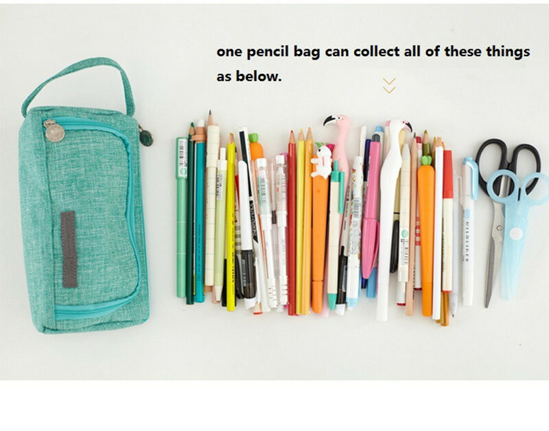 محفظة أقلام رصاص كبيرة مدرسية للطلاب, مقلمة لطيفة لتخزين الأقلام، سعة عالية، أدوات مكتبية