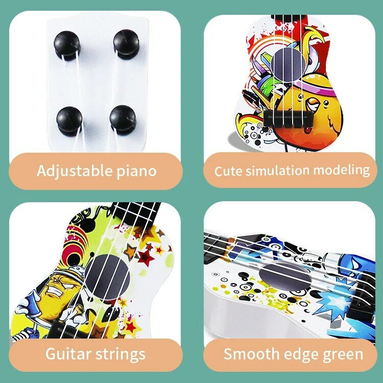 لعبة للأطفال آلة موسيقية محاكاة القيثارة الغيتار مصغرة أربعة سلسلة التنوير للعب التعليم المبكر دمية موسيقية #3