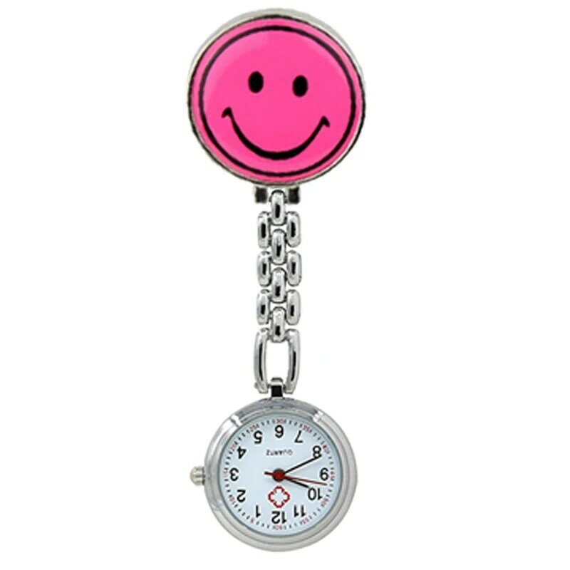 الموضة يبتسم ساعة جيب كوارتز كليب على فوب بروش قلادة معلقة ساعة ل ممرضة طبيب الطبية ساعة الرجال النساء الهدايا