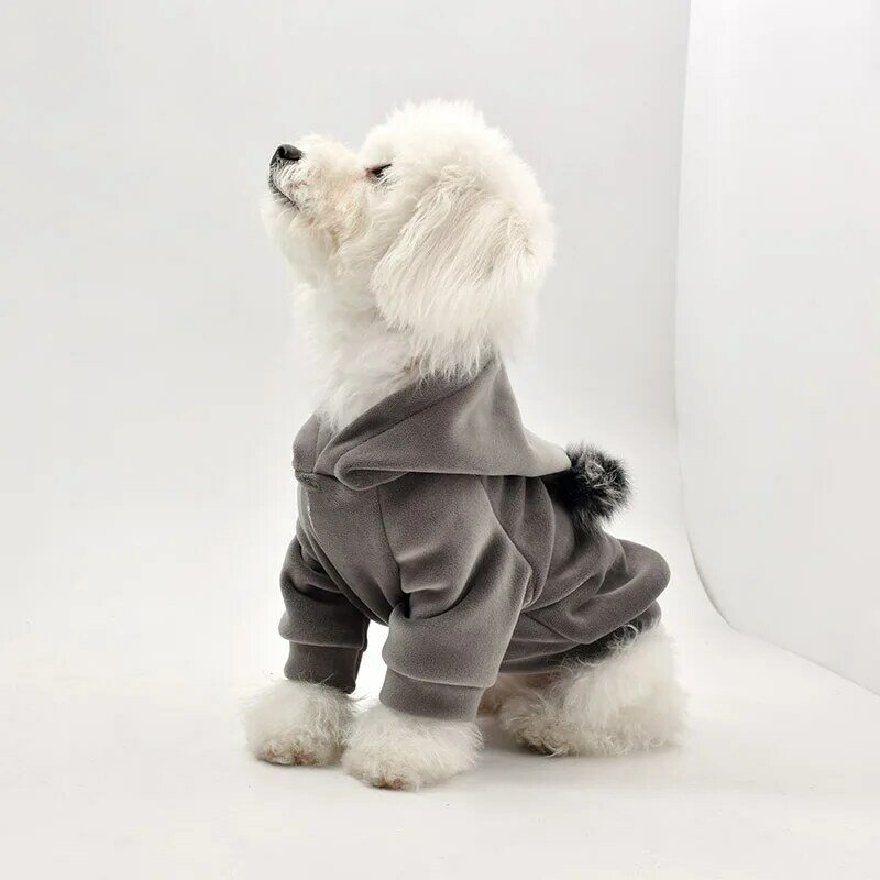 الخريف والشتاء الكلب الملابس سميكة كلب الملابس المناسبة للكلاب الصغيرة معطف بقلنسوة