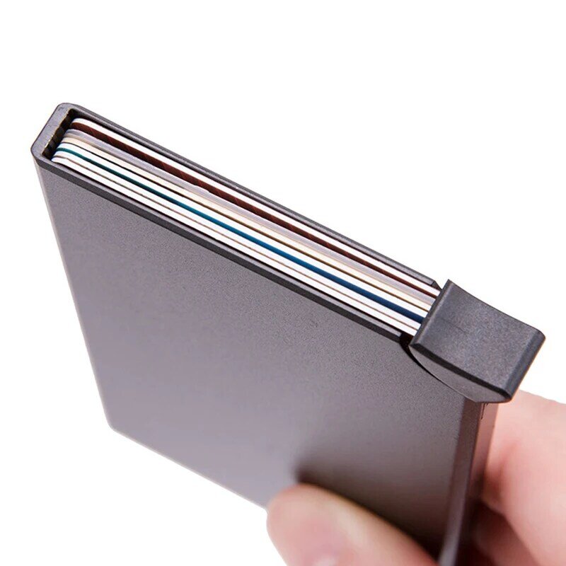 ZOVYVOL حامل بطاقة الائتمان تلقائيا إخراج لون الصلبة بطاقة بنك ائتمانية معدنية حزمة حامل بطاقة الأعمال