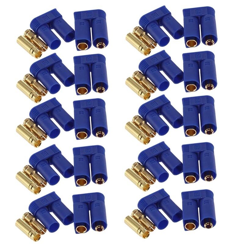 60pc 10 Pairs EC5 Device Connector Plug 5mm Banana plug for RC Plane Multicopter Quadcopter Airplane Helicopter RC plug parts