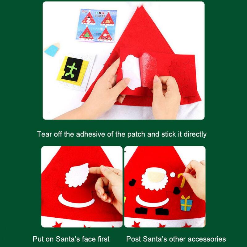 3 قطعة الإبداعية DIY بها بنفسك اليدوية الأطفال قبعة عيد الميلاد الرقص الدعائم حفلة عيد الميلاد ديكور اليدوية لعبة أطفال هدية