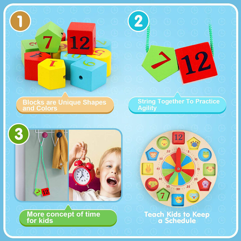 الاطفال التعلم ساعة خشبية شكل اللون فرز ساعة بانوراما التعليمية لعبة ساعة التدريس ساعة لعب هدية للأطفال