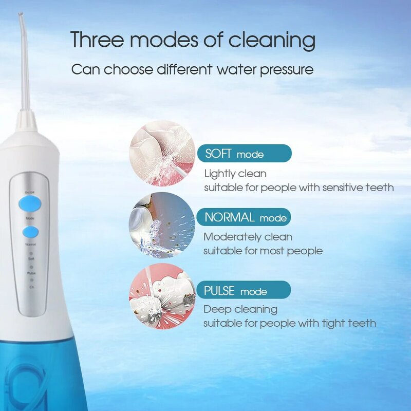 [Boi] 278 مللي USB قابلة للشحن جهاز تنظيف الأسنان بالماء الأسنان النفاثة Waterpulse الكهربائية عن طريق الفم الري لزراعة الأسنان كاذبة