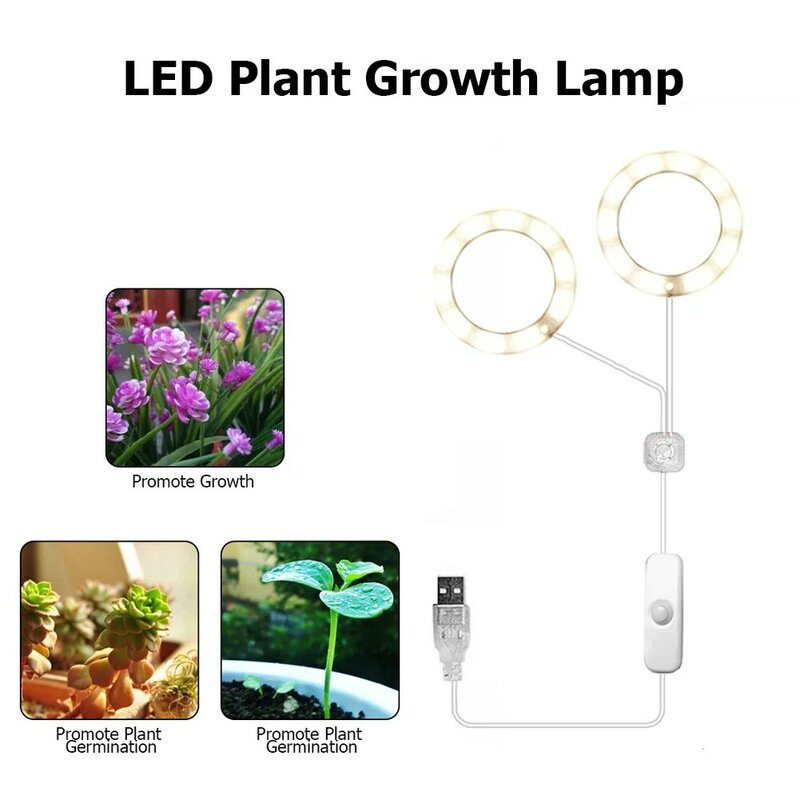 المنزل زهرة Succulet النمو LED تنمو ضوء النباتات الزهور تنمو صندوق الطيف الكامل phytolamp سطح المكتب مصباح