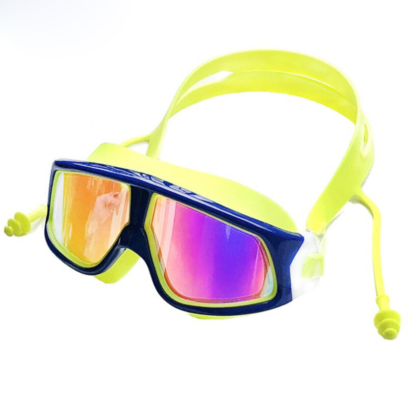 نظارات الوقاية للسباحة مريحة سيليكون إطار كبير قابل للتعديل السباحة نظارات الأطفال مكافحة الضباب UV مقاوم للماء السباحة نظارات