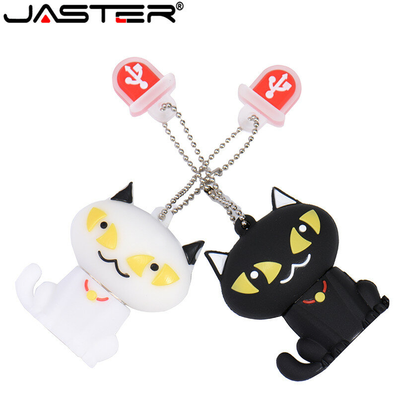 JASTER-محرك أقراص فلاش USB على شكل قطة ، دعم ذاكرة 4 جيجا بايت 8 جيجا بايت 16 جيجا بايت 32 جيجا بايت 64 جيجا بايت ، محرك فلاش بسعة كاملة