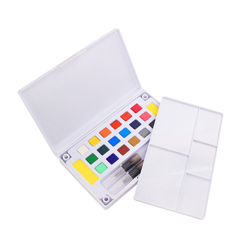 المحمولة عالية الجودة 36 ألوان الصلبة الصباغ ألوان مائية مجموعة مع الإسفنج فرشاة القلم ل المهنية اللوحة الفن لوازم