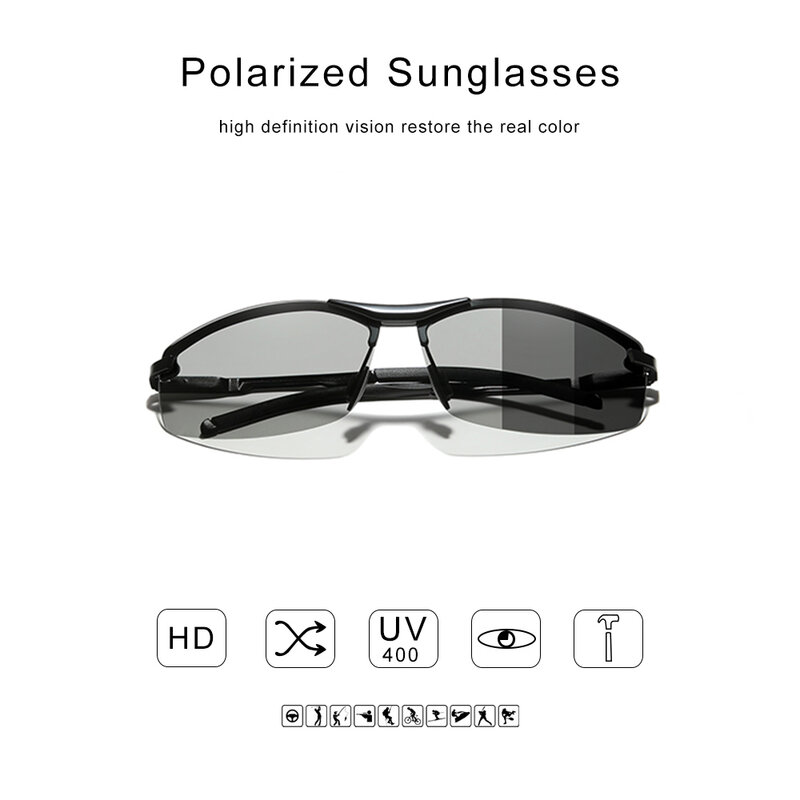نظارات شمسية GXP مستقطبة للرجال, نظارات شمسية GXP عالية الجودة بإطار من الألومنيوم ، نظارات فوتوكرومية عالية الدقة UV400 ، نظارات للقيادة ، موديل ...