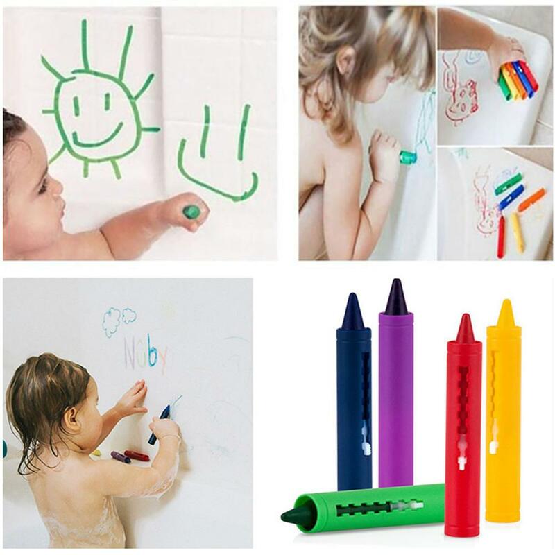6 قطعة/المجموعة/مجموعة حمام الطفل الطباشير غسلها اللون الإبداعية الملونة القلم للأطفال اللوحة الرسم لوازم حمام لعبة