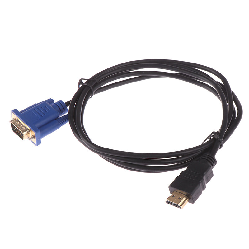 1.8 متر كابل HDMI متوافق HDMI-متوافق مع VGA 1080P HD مع كابل محول الصوت إلى كابل تجهيز مرئي أسود كابل ضوئي