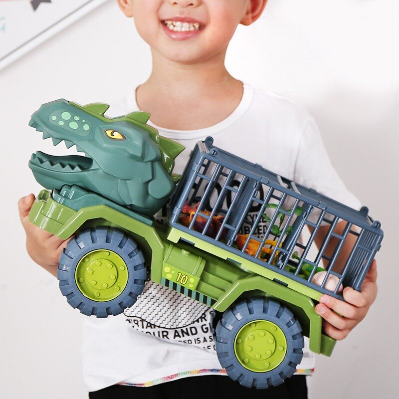 لعبة على شكل ديناصور الناقل شاحنة سيارة كبيرة لودر أطفال بالريموت كنترول نموذج لعبة تعليمية عربة مواصلات لعبة الصبي الأطفال ديناصور الهدايا