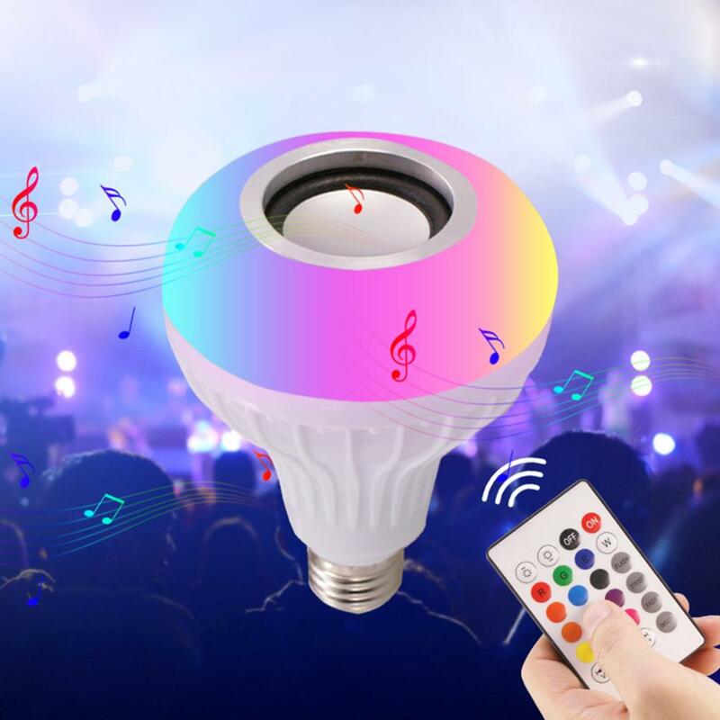 الذكية E27 12 واط أمبولة LED لمبة RGB ضوء سماعة لاسلكية تعمل بالبلوتوث مكبر صوت الموسيقى اللعب عكس الضوء مصباح مع APP التحكم عن بعد