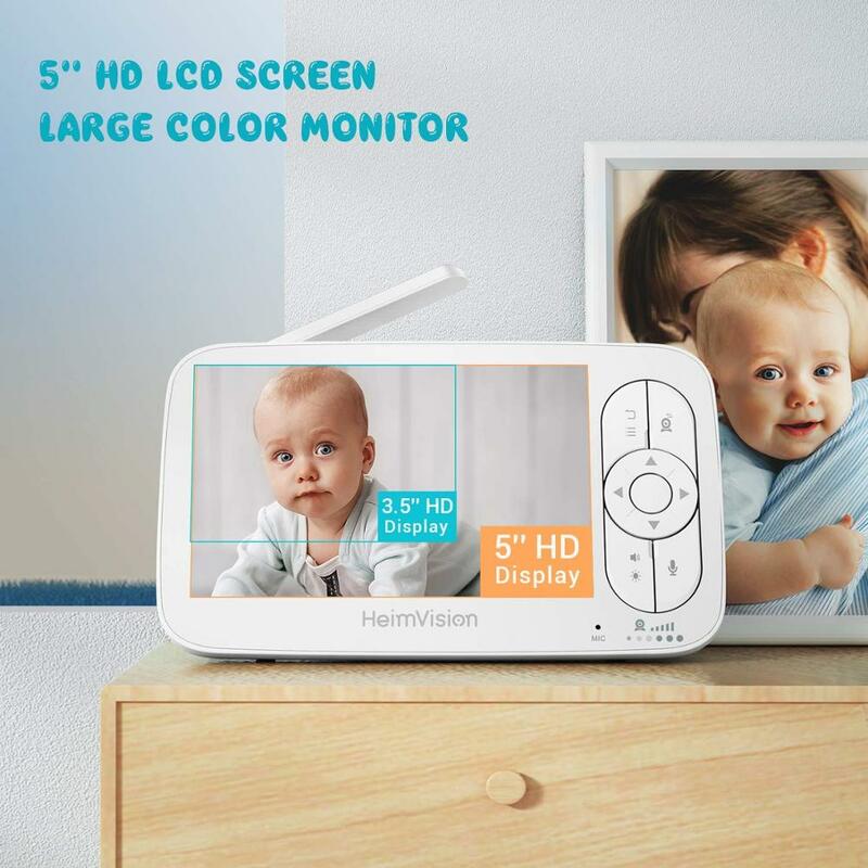 هيمفيجن HM136 5.0 بوصة مراقبة الطفل مع كاميرا لاسلكية فيديو مربية 720P HD الأمن للرؤية الليلية درجة الحرارة كاميرا النوم
