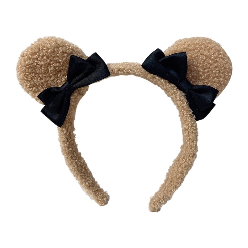 الكرتون bowknot الدب الأذن على شكل الشعر هوب لطيف غسل الوجه ماسك الشعر زي حفلة هالوين أغطية الرأس للأطفال