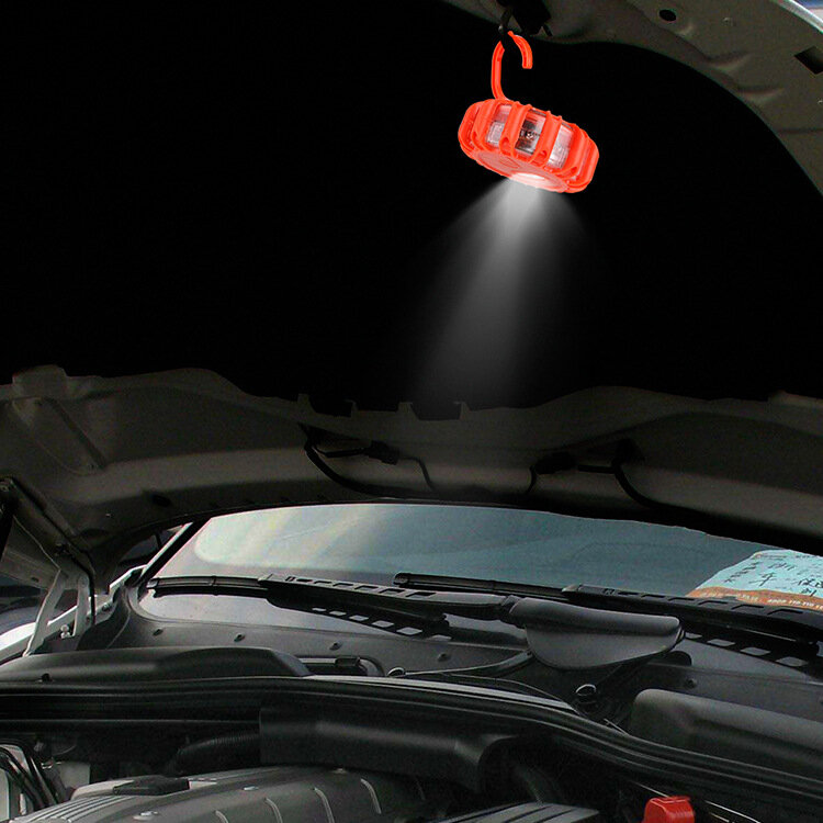 سيارة منارة الطوارئ SOS ضوء LED على جانب الطريق السلامة وامض مصباح تحذير فانوس مع قاعدة مغناطيسية وخطاف انهيار عدة السيارات
