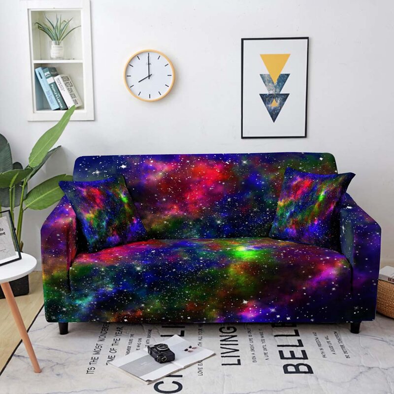 غطاء أريكة مطاطي مخدر لغرفة المعيشة Galaxy L على شكل أريكة طويلة غطاء أريكة الزاوية الاقسام حامي 1-4سيات