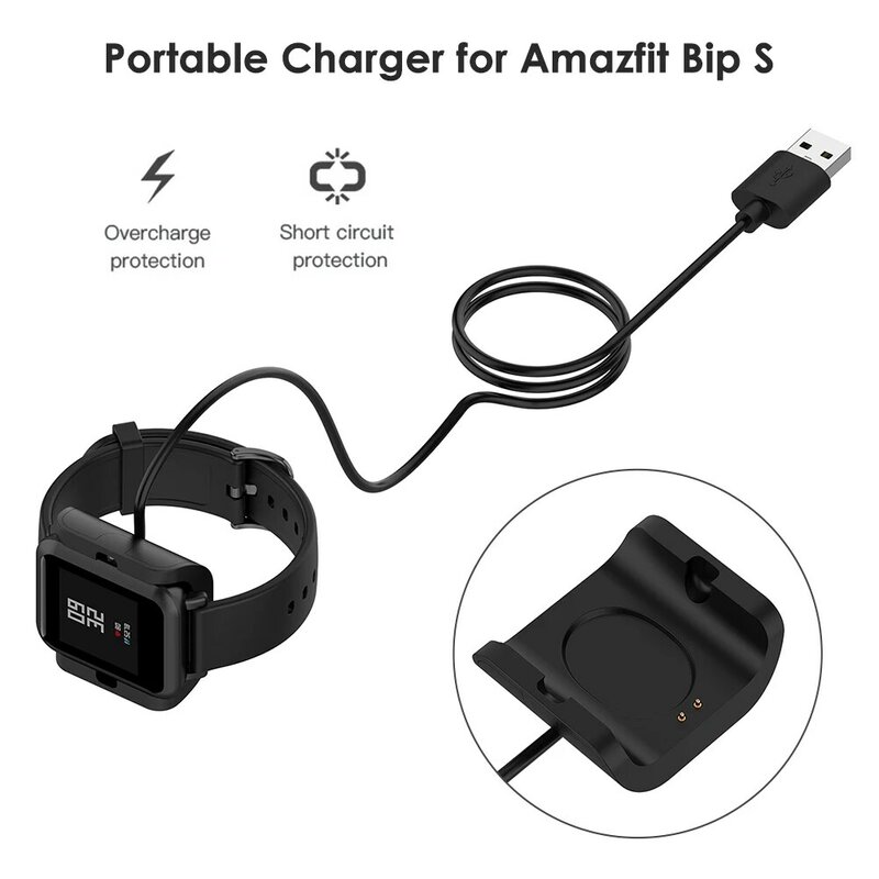 USB شاحن مهد ل Amazfit بيب S شحن كابل ل Amazfit A1916 1m/3ft حوض محطة محول اكسسوارات