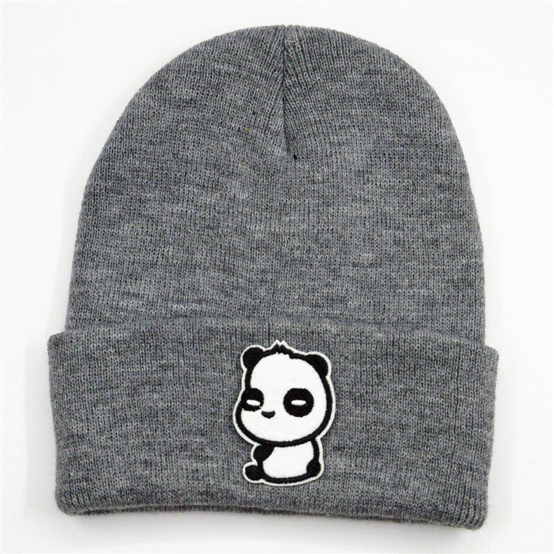 قبعة قطنية سميكة بتطريز الباندا الحب ، قبعة شتوية دافئة ، قبعة للرجال والنساء ، 239