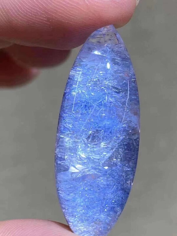 حقيقي الطبيعي الأزرق Rutilated Dumortierite قلادة من الكوارتز 35*13.5*10 مللي متر كريستال مستطيل قلادة مجوهرات AAAAAAA #1
