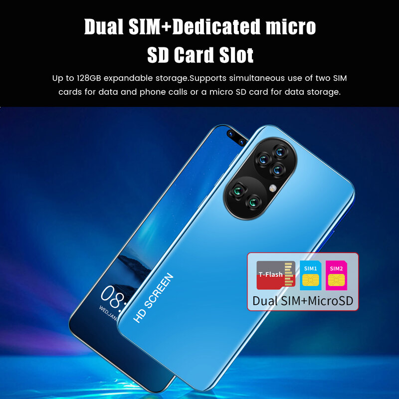 الهاتف الذكي P60 PRO الأحدث لعام 2021 بشاشة 7.8 بوصة مزود بنظام التشغيل أندرويد 11.0 وذاكرة وصول عشوائي 16 جيجابايت وذاكرة قراءة فقط 512 جيجابايت وذاكرة...