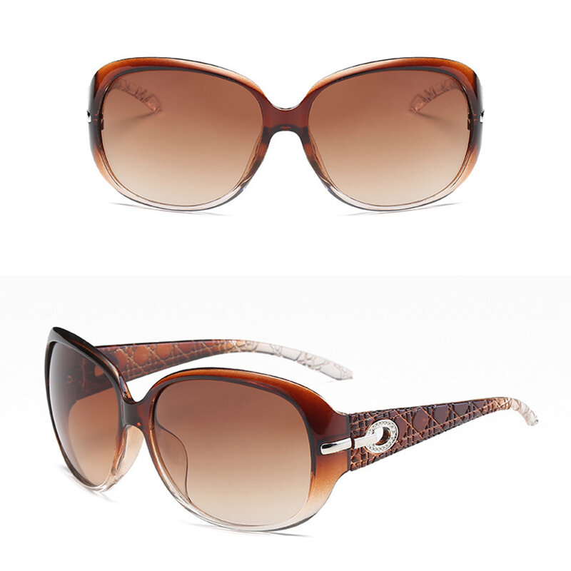 جديد النظارات الشمسية النساء العلامة التجارية مصمم نظارات شمسية الموضة الكلاسيكية إطار كبير نظارات الإناث Vintage Oculos دي سول