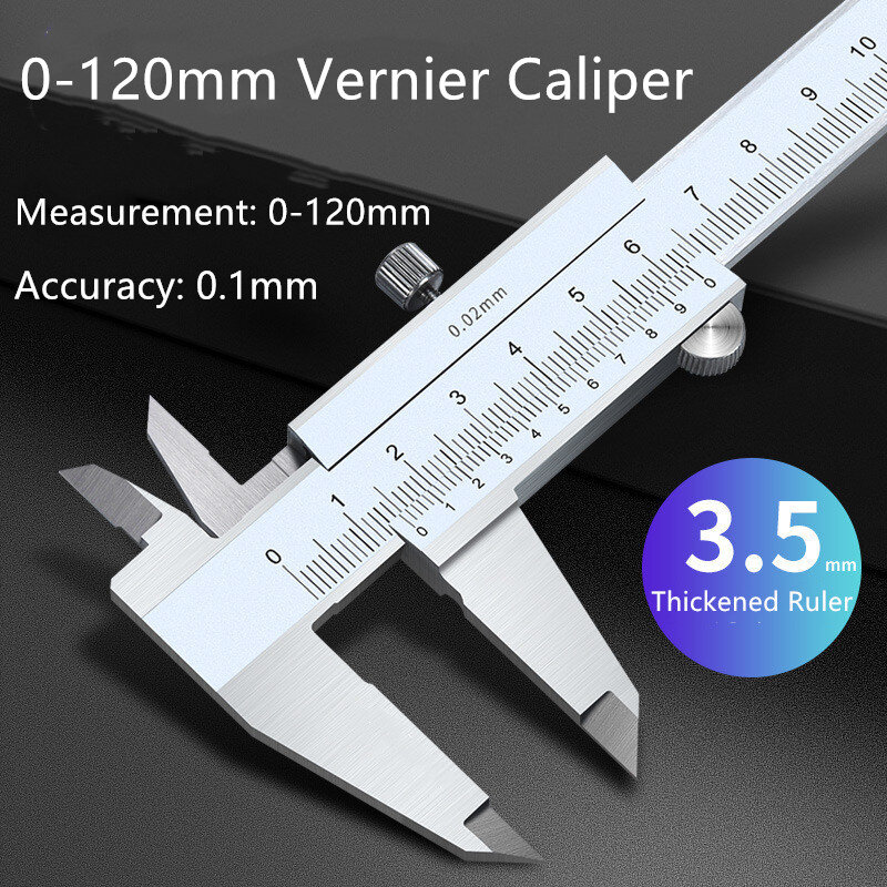 0-120 مللي متر 4CR13 الفولاذ المقاوم للصدأ الورنية الفرجار الصناعية الصف عالية الدقة مقياس عرض أداة قياس