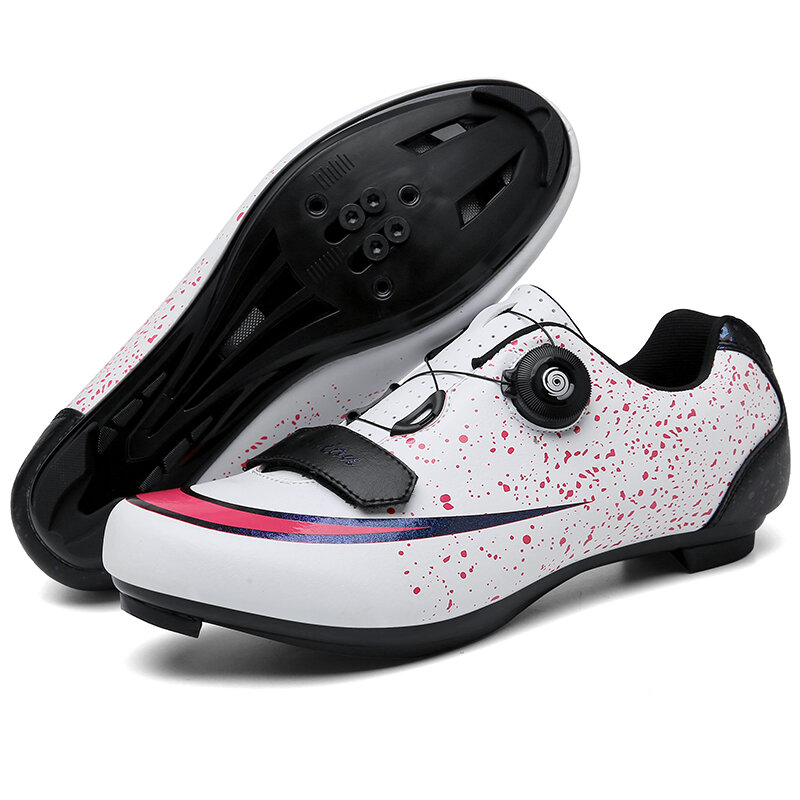 2021 أحذية ركوب الدراجات الطريق الوردي حذاء رياضة الأبيض المهنية تنفس الدراجات أحذية الطريق دراجة رجالي