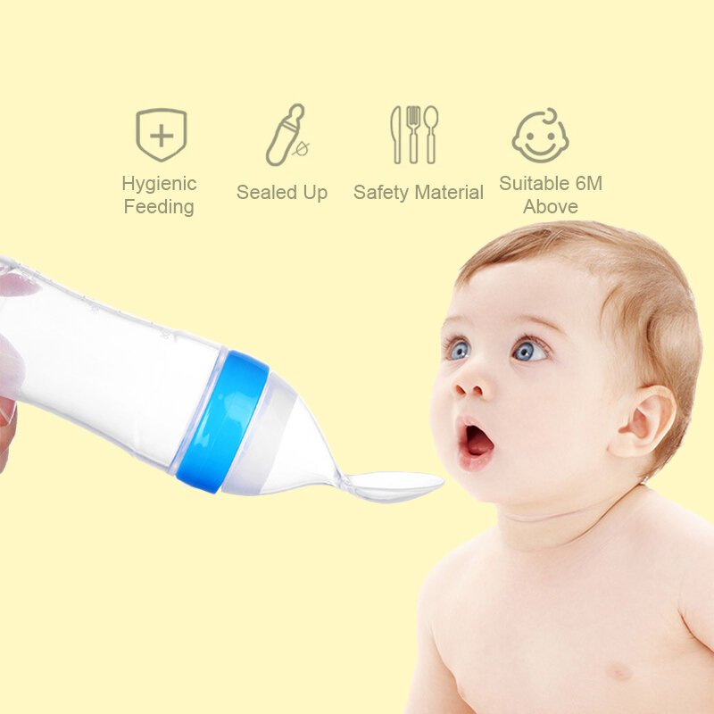 الطفل ضغط ملعقة للتغذية زجاجة تستخدم في الرضاعة سيليكون التدريب زجاجة تستخدم في الرضاعة ملعقة الطفل جهاز التغذية الغذائية التكميلية