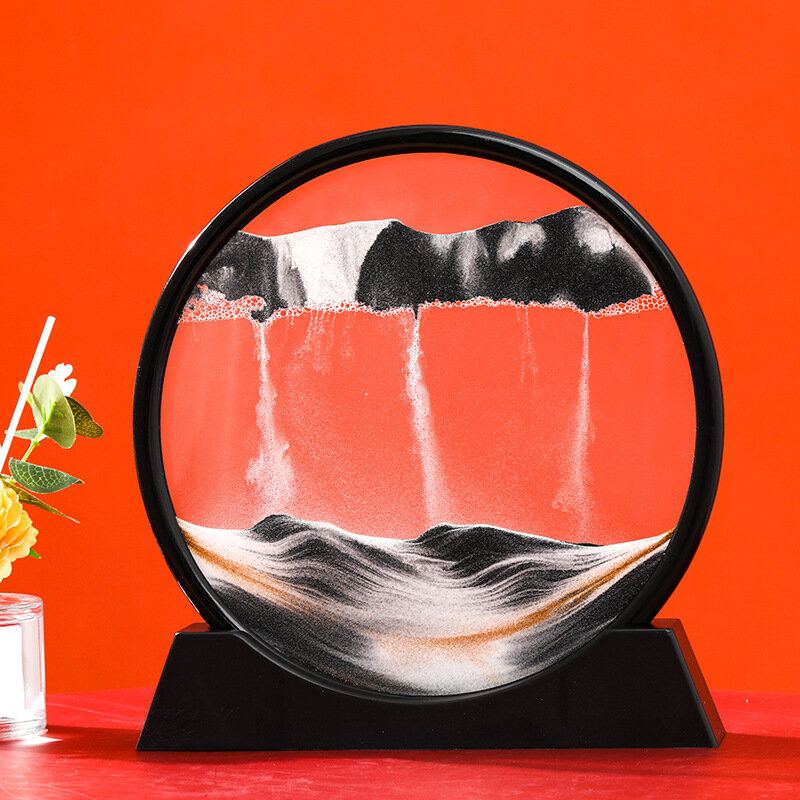 ثلاثية الأبعاد تتحرك الرمال الفن الحرف صورة زجاج دائري في أعماق البحار Sandscape في عرض الحركة تتدفق الرمال الإطار اللوحة الأكثر مبيعا هدية