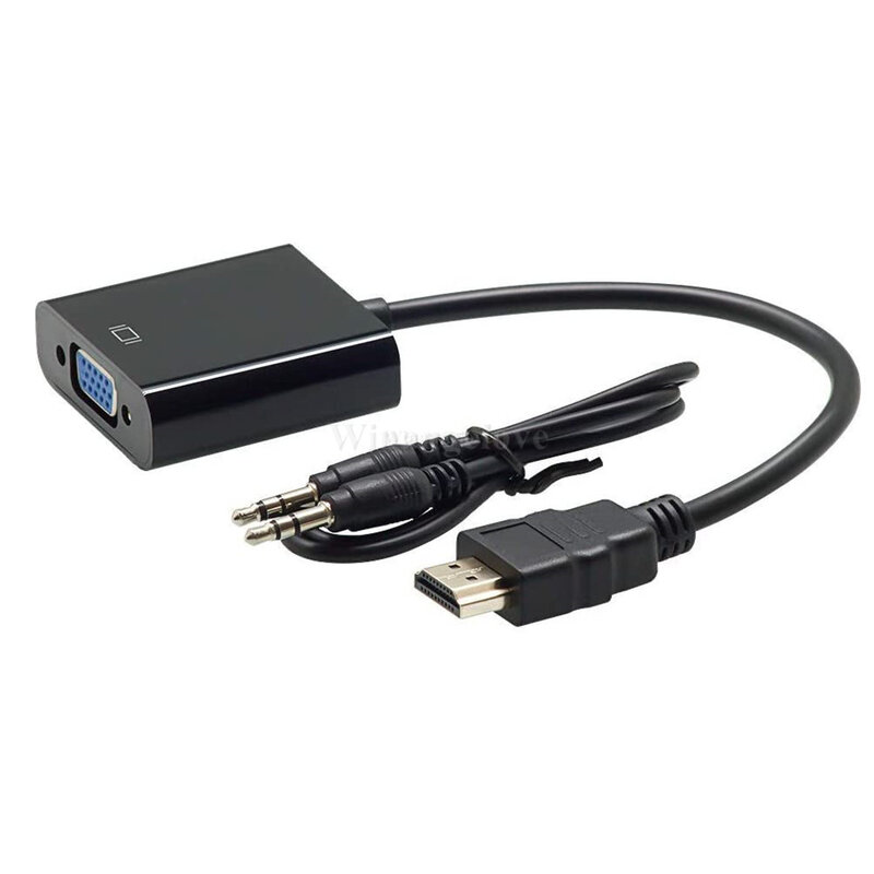 5 قطعة/الوحدة HDMI-متوافق مع VGA محول محول مع 3.5 مللي متر الصوت كابل محول 1080P إخراج الفيديو للكمبيوتر المحمول TV مراقب