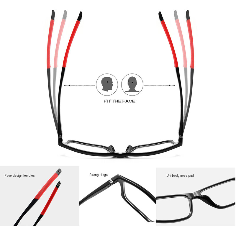 VIVIBEE-نظارات رياضية للرجال مع حماية من الأشعة فوق البنفسجية 400 ، نظارات رياضية مربعة من الألومنيوم مع قفل الضوء الأزرق ، مناسبة لألعاب الفيديو ...