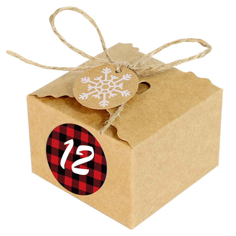 24 قطع عيد الميلاد حفلة هدية صناديق أكياس عيد الميلاد حفلة كاندي حقيبة كرافت ورقة صناديق ل ديكور عيد الميلاد لوازم