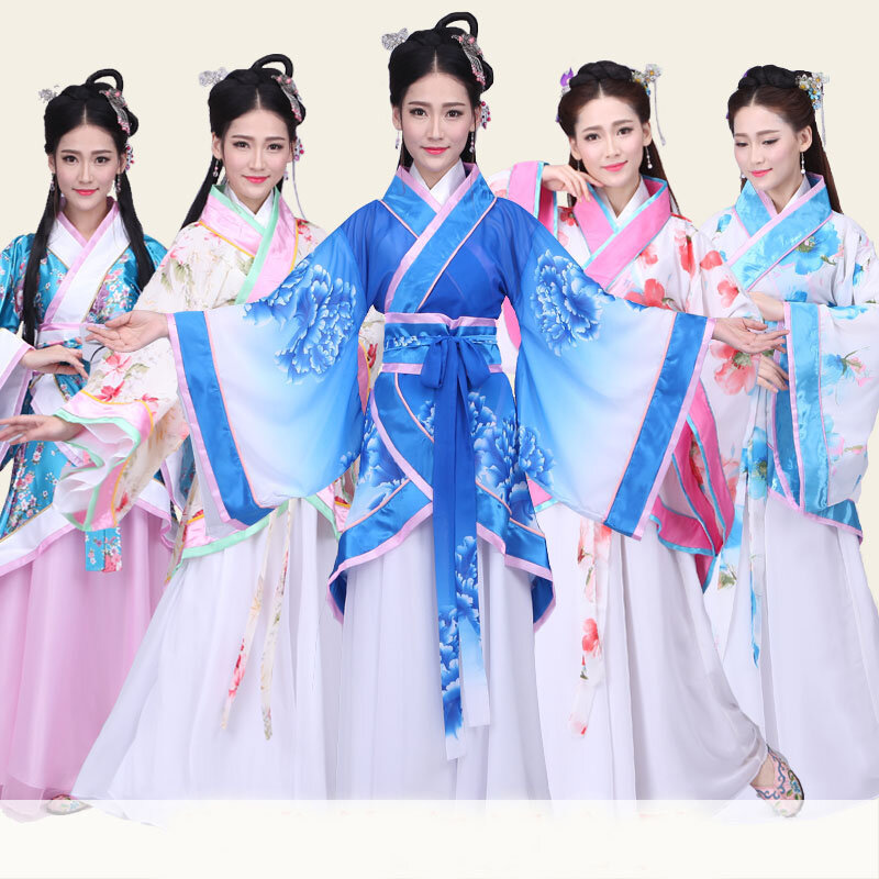 أزياء تشيفو النسائية الأصلية المعدلة من Hanfu ، أزياء نسائية على الطراز الصيني القديم مع خط رقبة متقاطع
