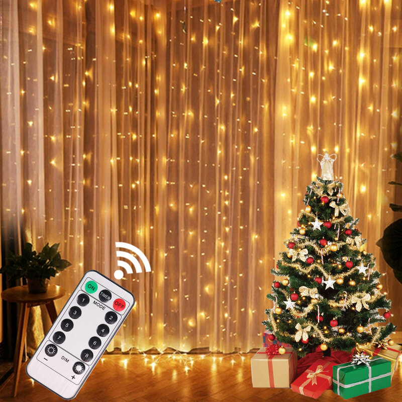 3M LED أضواء الديكور 8 طرق الجنية الطوق ستار مصابيح سلسلة USB عيد الميلاد ضوء الديكور مع البعيد العام الجديد مصباح