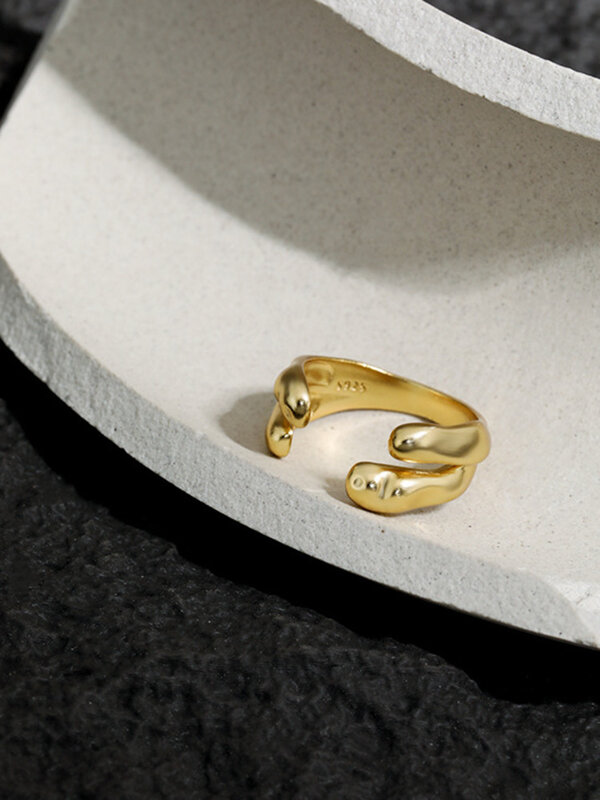 خواتم S'STEEL بسيطة قابلة للتعديل للنساء 925 من الفضة الإسترليني بتصميم هندسي خاتم مخصص موضة 2021 مجوهرات راقية
