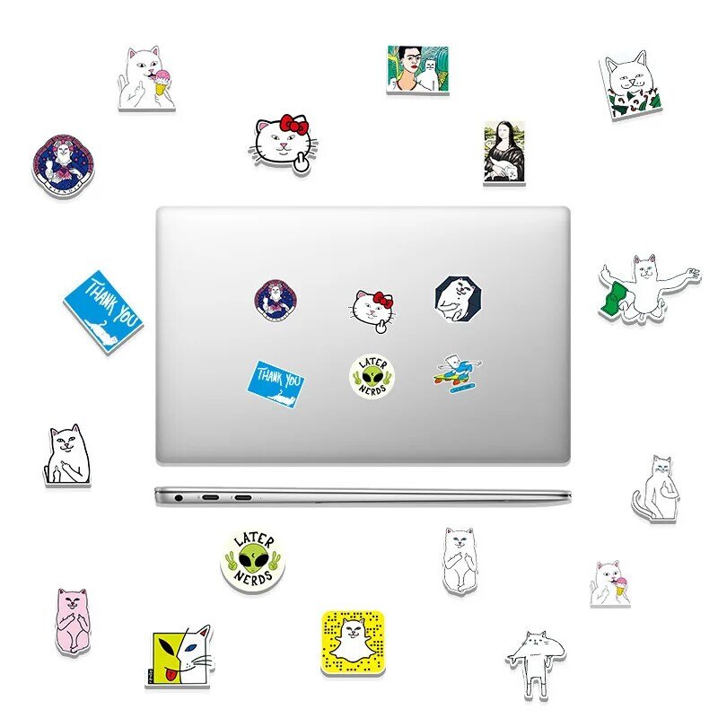 53 قطعة Ripndip القطط الكرتون شعبية شعار الكتابة على الجدران ملصقات حقيبة كمبيوتر محمول سيارة الثلاجة ملصقات الديكور