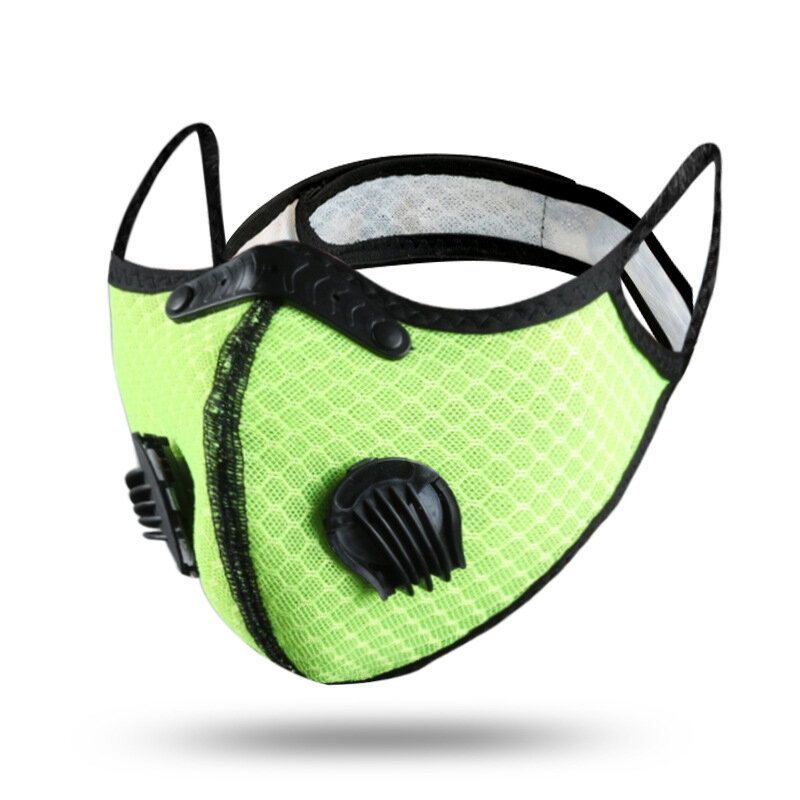 Breathable Mesh With Filter Face Mask Outdoor Cycling Sports Running Mask Activated Carbon PM2.5 Anti-pollution Dust Virus Mask