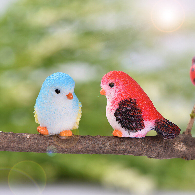 الراتنج ليتل Parrot الطيور عش الكرتون نماذج للحيوانات عمل الشكل ديكور المنزل تمثال التعليمية هدية للأطفال مجموعة ألعاب ساخنة هدية #5