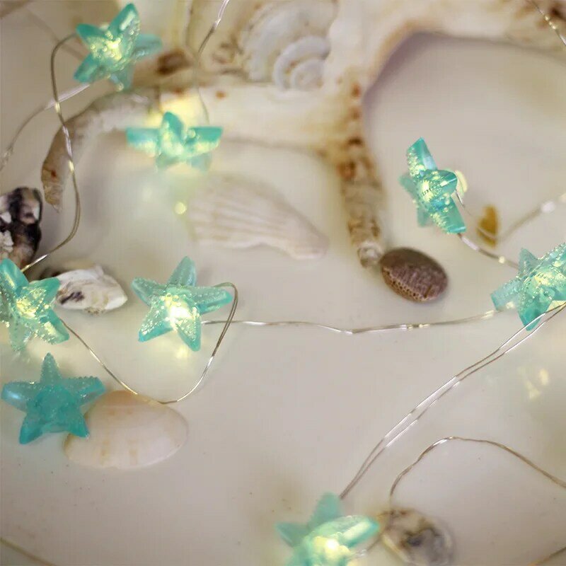 أضواء Led نجم البحر أضواء سلسلة تعمل بالبطارية بالطاقة المحيط موضوع ديكور حفلات ديكور غرفة شجرة عيد الميلاد الديكور السنة الجديدة 2022