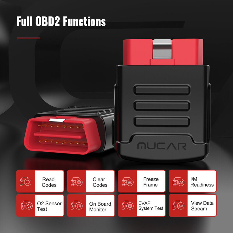جهاز مسح كامل من MUCAR BT200 Obd2 أدوات تشخيصية مجانية مدى الحياة لجميع السيارات قارئ رمز بلوتوث مجاني لإعادة تعيين الزيت/SAS