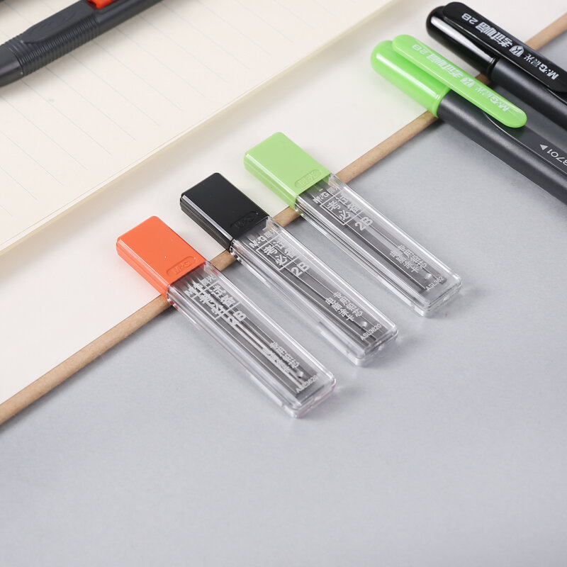 12 قطعة/صندوق بيع تعزيز البلاستيك قلم رصاص ميكانيكي صندوق الجرافيت الرصاص 2B الميكانيكية قلم رصاص الملء