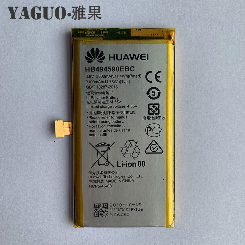 100% Original HB494590EBC 3000mAh Rechargeable For Huawei Honor 7 Glory PLK-TL01H ATH-AL00 PLK-AL10 Phone Battery  + Free Tools