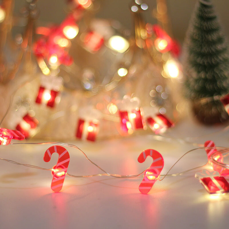 أضواء عيد الميلاد 2 متر 20 LED الكرتون سلسلة ضوء ندفة الثلج كريستال الصبار شكل سلسلة الجنية أضواء للمنزل غرفة ديكور الحفلات