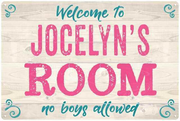 JOCELYN'S غرفة الاطفال غرفة نوم تسجيل شخصية معدنية علامة الرجعية جدار المنزل بار حانة Vintage مقهى ديكور ، 8x12 بوصة