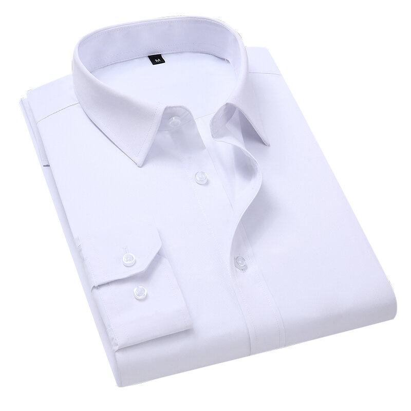 حجم كبير 5XL 6XL 7XL الرجال بلون قميص رسمي للأعمال الموضة عادية سليم الأبيض قميص طويل الأكمام الذكور ماركة الملابس
