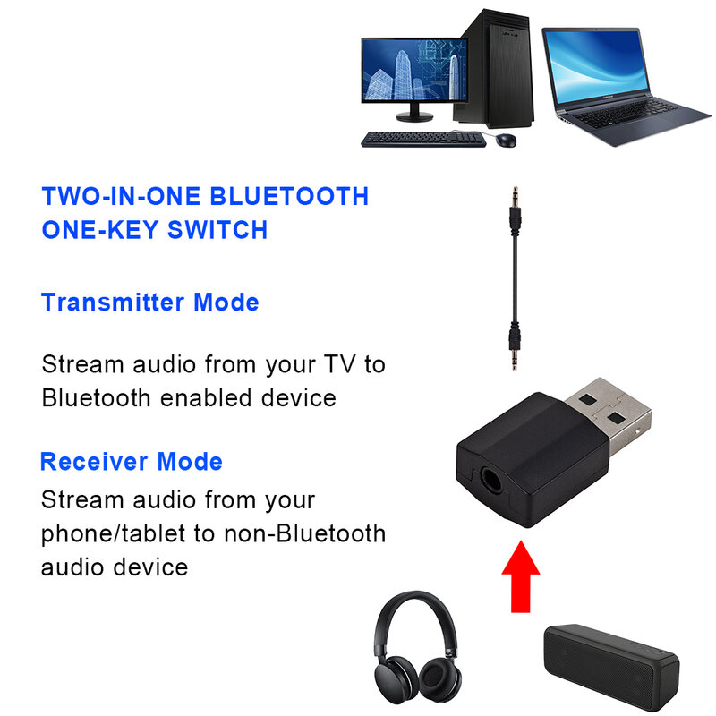 USB بلوتوث 5.0 جهاز ريسيفر استقبال وإرسال 3 في 1 EDR محول دونغل 3.5 مللي متر AUX ل TV PC سماعات المنزل ستيريو سيارة HIFI الصوت
