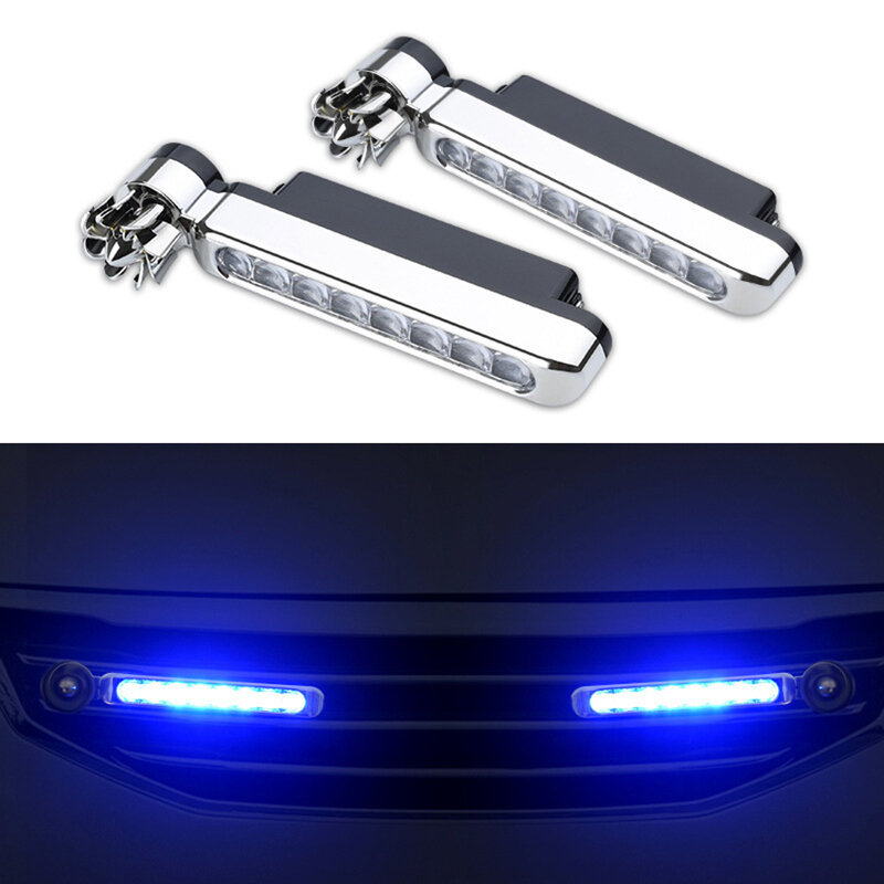 2 قطعة/الوحدة اليسار اليمين LED النهار تشغيل أضواء DRL الضباب مصباح ، الملونة/الأبيض/الأزرق ضوء ، LED سيارة العلوي مصباح